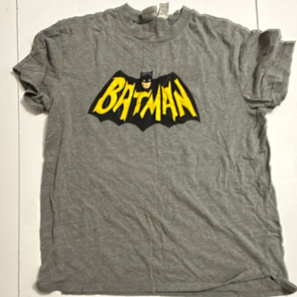 Batman DC Comics Gray Graphic Logo T-Shirt Mens XL Short Sleeve Crew Neck